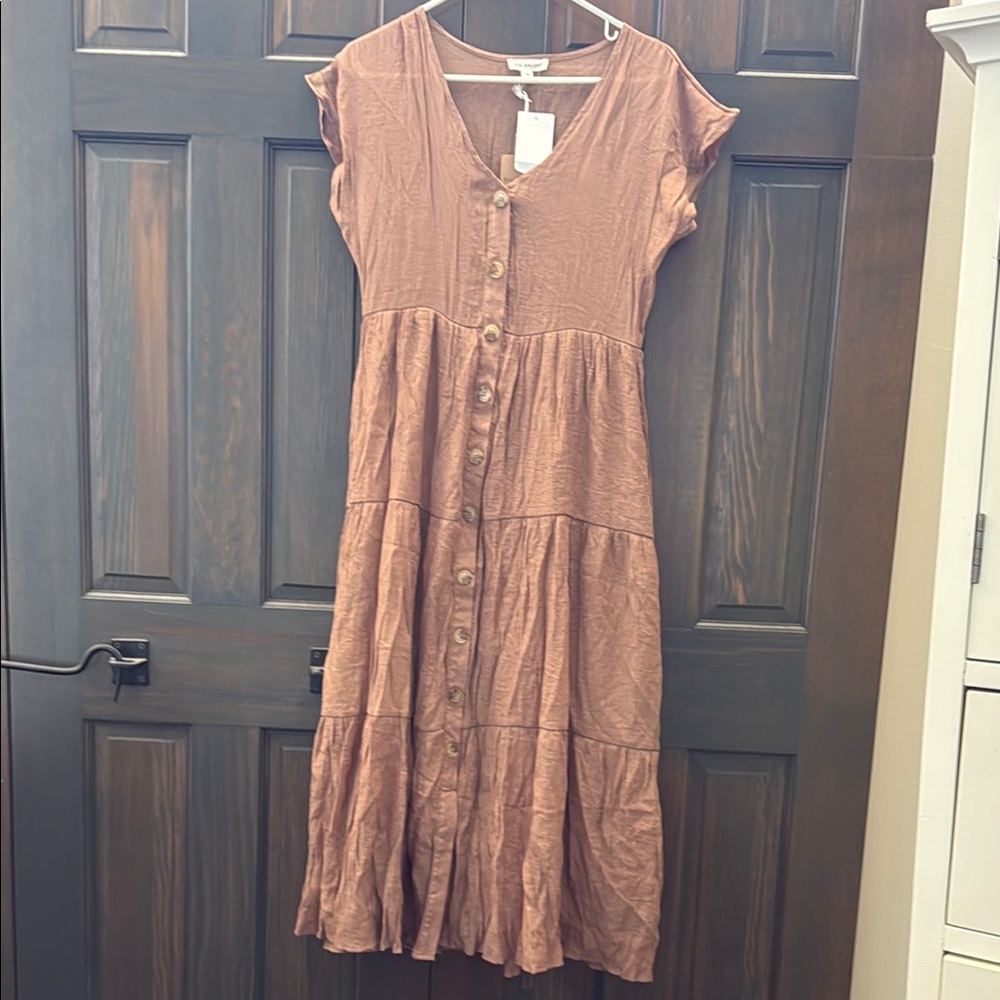 Women's Button-Down tarnish  Brown Dress size medium NWT